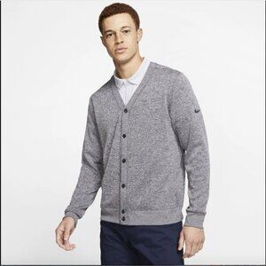 Nike Dri-Fit Player Golf Mens Cradigan Heather Gray Button Front XL Tall